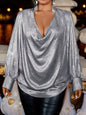 Plus Size Cowl Neck Long Sleeve Blouse See size chart under “more details” The Fashion Celestial