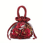 Floral Decor Drawstring Handbag, Trendy Small Evening Bag, Simple Phone Bag, Cute Bucket Bag NovaCart