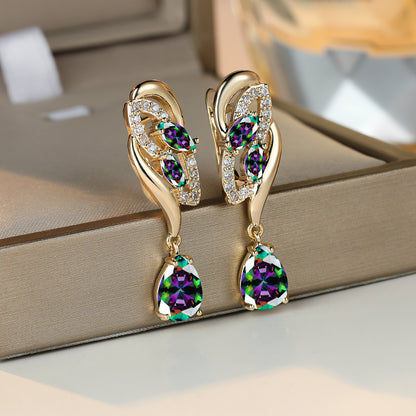 Romantic Flower Dangle Earrings Women Birthstone Party Earrings Jewelry Gifts NovaCart
