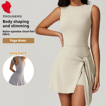 Women's Fitness Beauty-Back Yoga Dress – Sleeveless Active Mini FitiqueFit