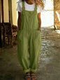 Women's Vintage High-Waist Straight-Leg Overalls – Sleeveless Suspender Jumpsuit FitiqueFit