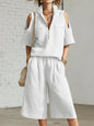 Short-Sleeve Shirt & Loose Shorts Two-Piece Set | Casual FitiqueFit
