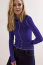 Basic Bae Contrast Trim Mock Neck Long Sleeve T-Shirt New Era Fashion LLc