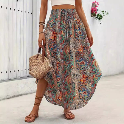 Personality Printed A- Line Skirt Casual Grayceful LLC