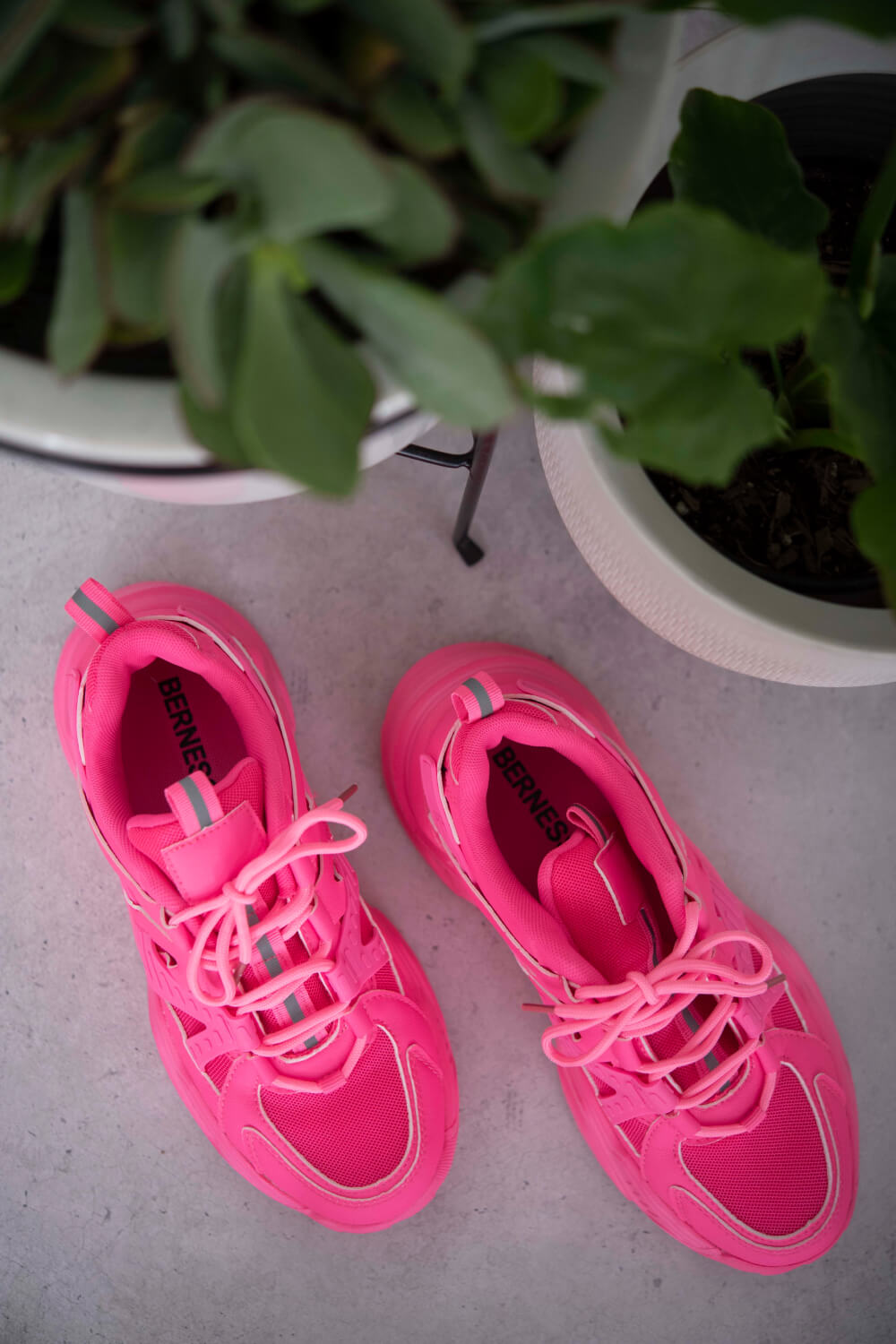 Berness Running Late Chunky Sole Athletic Sneakers in Hot Pink New Era Fashion LLc