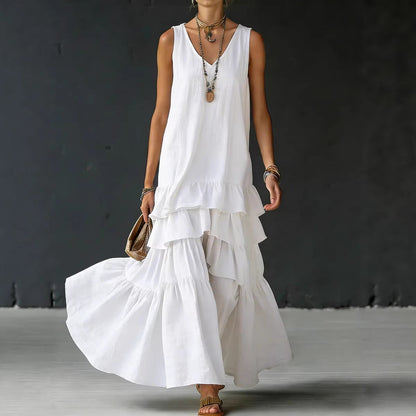 Women's Ice Silk Sleeveless Loose Maxi Dress – 6 Colors S–5XL FitiqueFit