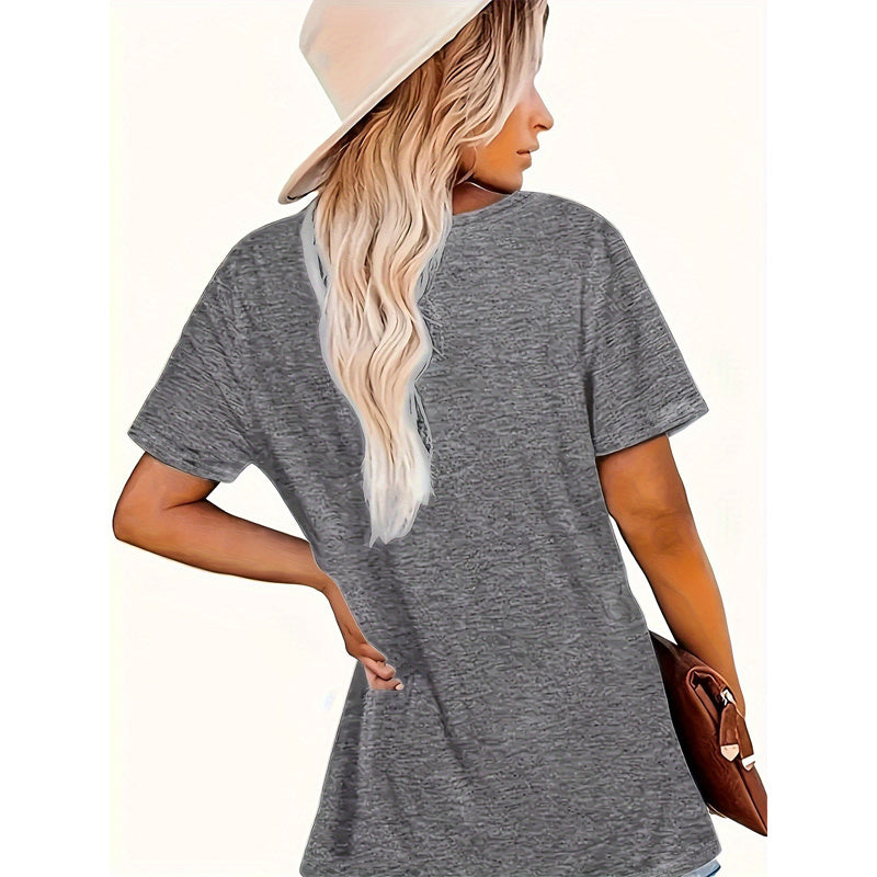 Women's Animal Letter Print Casual Short Sleeve T-Shirt FitiqueFit