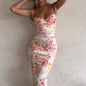 Women’s Floral Bodycon Maxi Dress – Sexy Spaghetti Strap Vacation & Summer Dress FitiqueFit