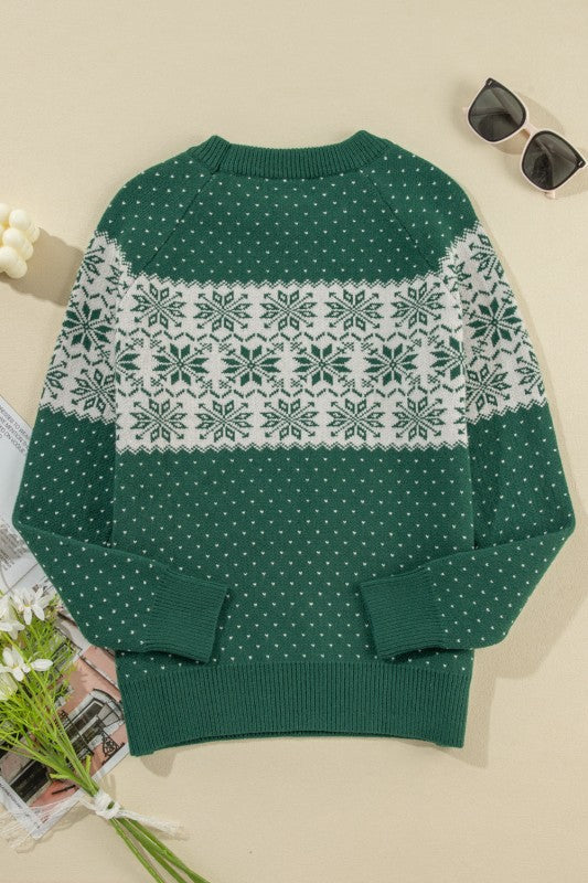 Christmas Snowflake Dotted Long Sleeve Sweater Shop Style & More | Fresh Looks, Everyday Deals & Free Shipping