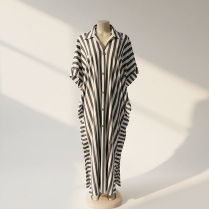 African-Inspired Striped Loose Long Dress | One Size 5 Colors FitiqueFit