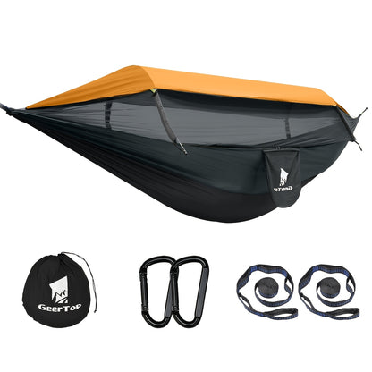 [3-in-1 Hammock] GEERTOP 3-in-1 Outdoor Hammock | Double Sleep Rest Camping Hammock with Mosquito Net Sun Shelter for Backpacking Travel Garden Park NovaCart