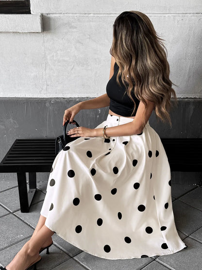 Polka Dot Skirt See size chart under “more details” The Fashion Celestial