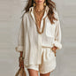 Women’s Solid Color Shorts and Shirt Set FitiqueFit