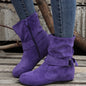 1.18inch Inner Height Increase Women's Short Boots with Flat Sole, Buckle Closure, Comfortable, Warm, and Lightweight, Women Shoes NovaCart