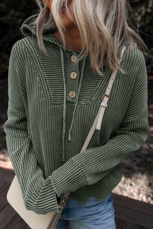Sofioya Knit Drawstring Hooded Sweater Shop Style & More | Fresh Looks, Everyday Deals & Free Shipping