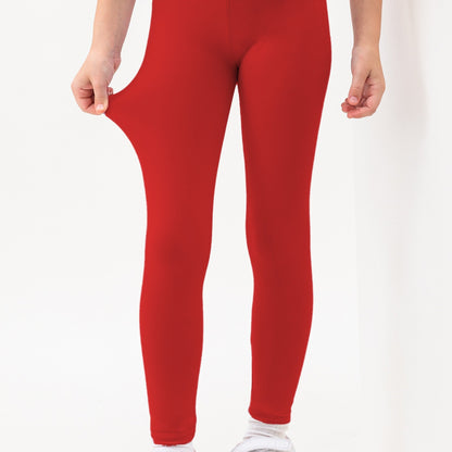 Girls' Super Soft High-Stretch Leggings - Solid Black Tight Pants with Elastic Waistband, All-Season Stretchy Leggings for Girls, Everyday & Formal Outfits - SOFTMILK NovaCart