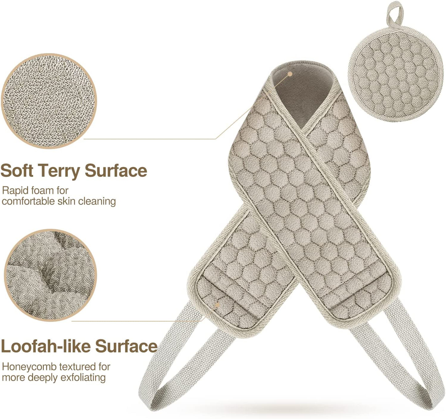 Deep Cleansing Back Scrubber for Men And Women - Exfoliates And Relaxes Your Body in The Shower Or Bath NovaCart