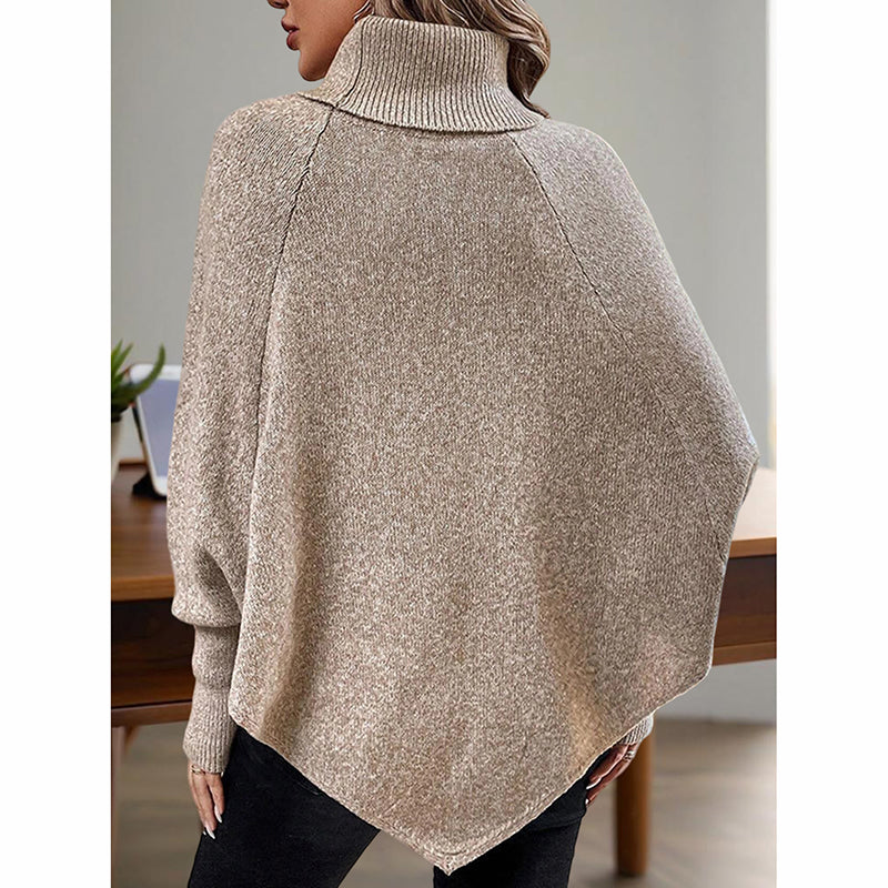 Women's Asymmetry Hem Turtleneck Sweater FitiqueFit