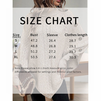 Women's Asymmetry Hem Turtleneck Sweater FitiqueFit