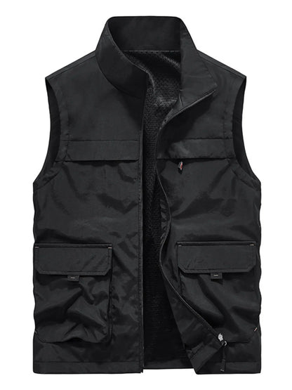 Men's Plus Size Multi-Pocket Zip Up Vest New Era Fashion LLc