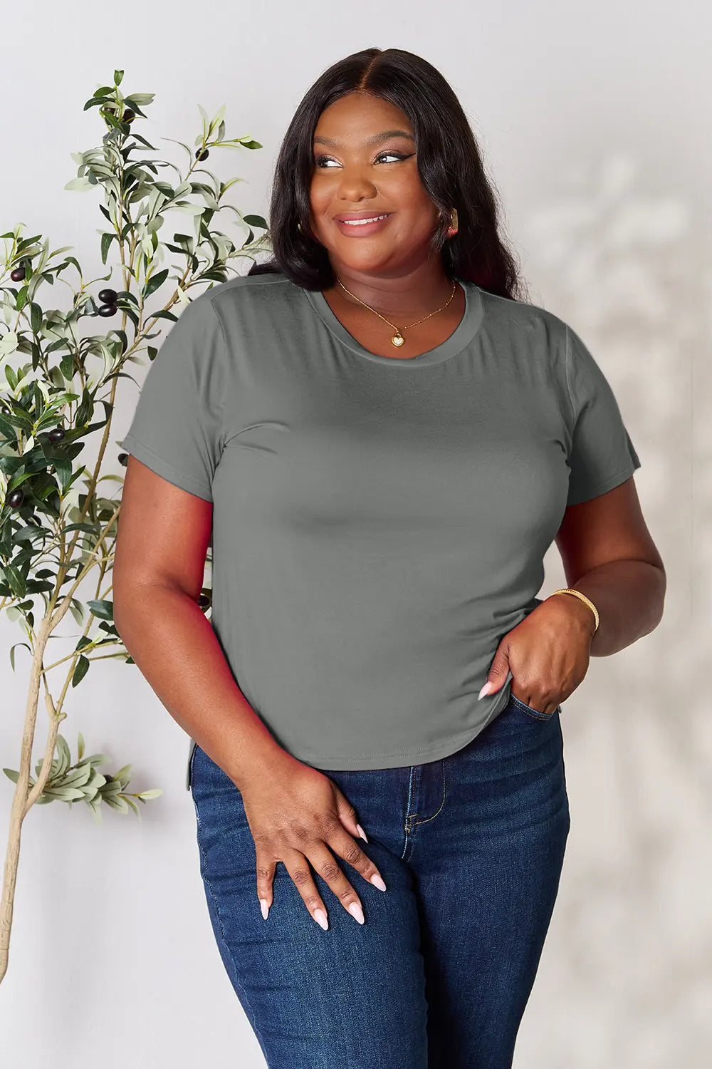Basic Bae Full Size Round Neck Short Sleeve T-Shirt West2East Surf