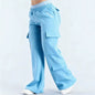 Women's Loose-Fit Casual Pants with Pockets – Solid Color Two-Tone Label FitiqueFit