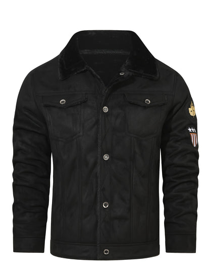 H01 Faux Fur Coat Composite Plush Thickened Warm Men's Jacket NovaCart