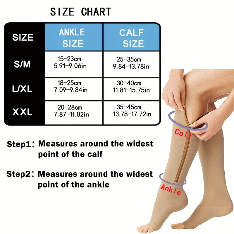 Toeless Compression Socks With Side Zipper For All Day Wear, Sports Socks NovaCart