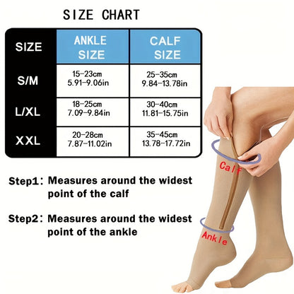 Toeless Compression Socks With Side Zipper For All Day Wear, Sports Socks NovaCart