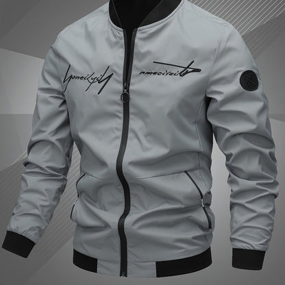 Men'S Letter Embroidered Casual Bomber Jacket, Mens Winter Jackets And Coats, Fridays Items, Mens Gifts Ideas, Gifts for Men, Thermal Wear for Men, Christmas Gifts, Suitable for Everyday Life, Home, Outdoor, Work, And Leisure NovaCart