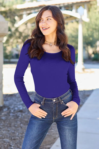 Basic Bae Full Size Round Neck Long Sleeve Bodysuit New Era Fashion LLc