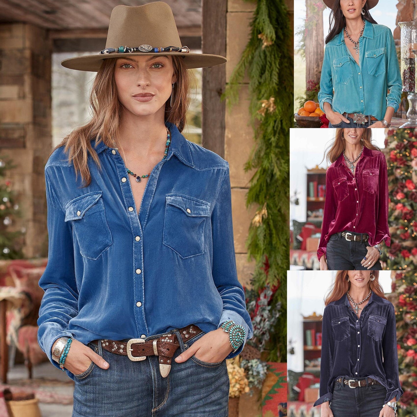 Velvet-Touch Long Sleeve Loose Shirt | Irregular Hem FitiqueFit