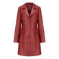 Women’s Long Leather Trench Coat – Fashion Outerwear FitiqueFit