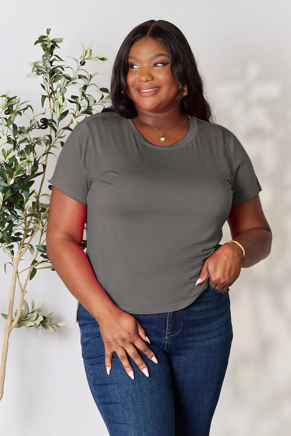 Basic Bae Full Size Round Neck Short Sleeve T-Shirt West2East Surf