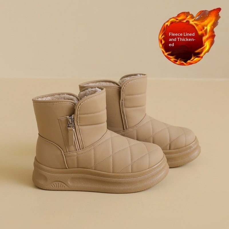 Women’s Warm Fleece-Lined Snow Boots – Casual Winter Anti-Slip Ankle Boots FitiqueFit