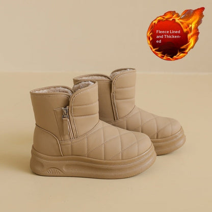 Women’s Warm Fleece-Lined Snow Boots – Casual Winter Anti-Slip Ankle Boots FitiqueFit