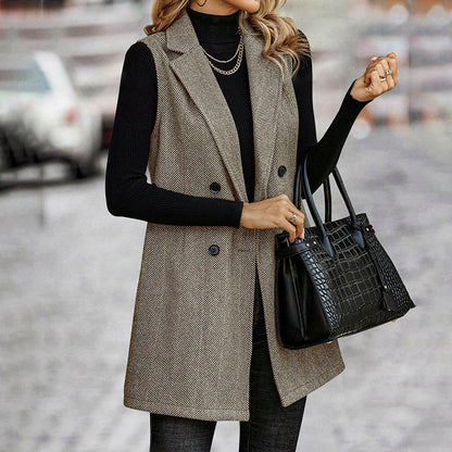 🖤 Women’s Sleeveless Blazer Vest – Trendy Business Casual FitiqueFit