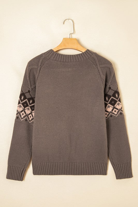 Western Geometric Knit Crew Neck Sweater Shop Style & More | Fresh Looks, Everyday Deals & Free Shipping