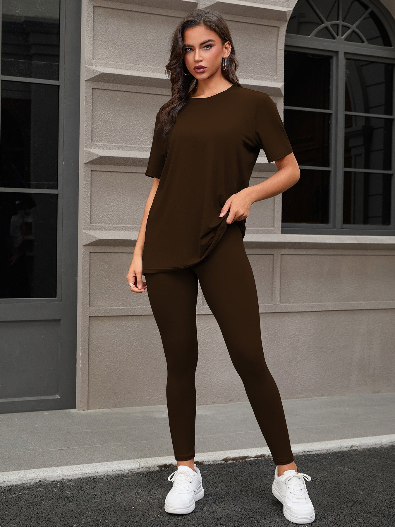 Three Piece Set, Round Neck Short Sleeved Top And Shorts And Pants Set, Sports And Casual Clothing See size chart under “more details” The Fashion Celestial