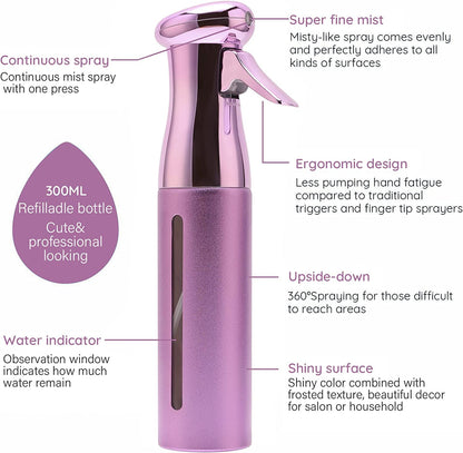 1pcs 300ml Electroplating Continuous Spray Bottle Automatic High-pressure Spray Bottle Hairdressing Alcohol Disinfection Spray Bottle NovaCart