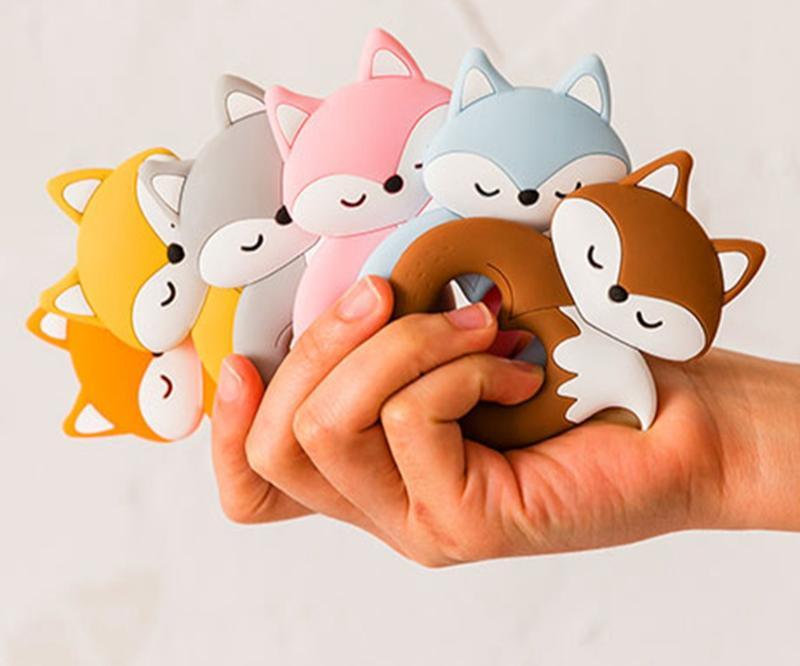 New Sets Baby Silicone Teether Rodent Silicone Animal Fox Teeth Chew Children Goods Stevvex