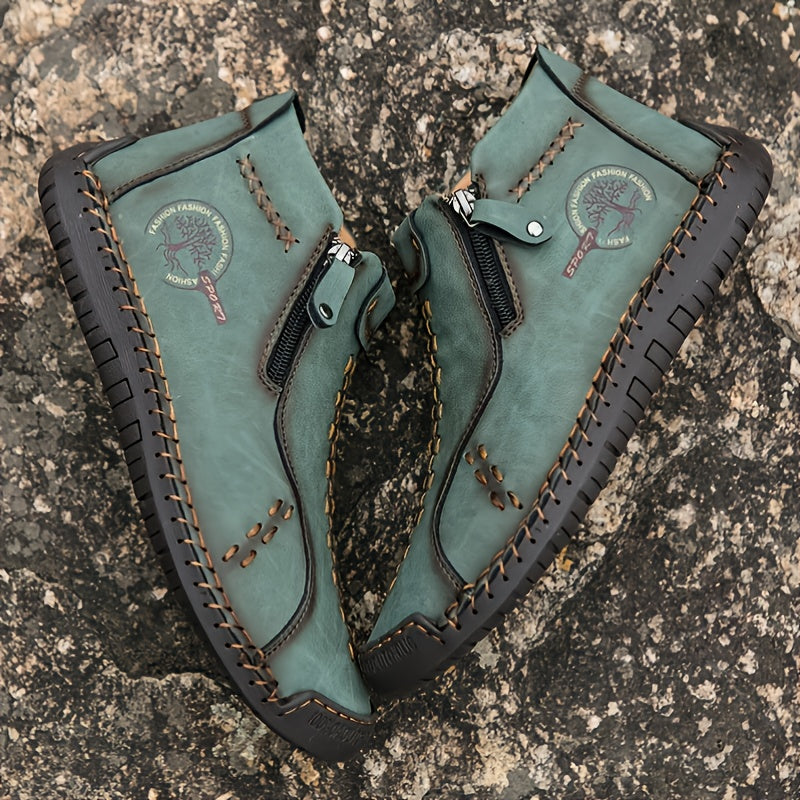 Men's Handmade PU Boots with Zipper, Casual NovaCart