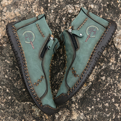 Men's Handmade PU Boots with Zipper, Casual NovaCart