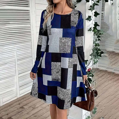 Women's Round Neck Long Sleeve Dress FitiqueFit