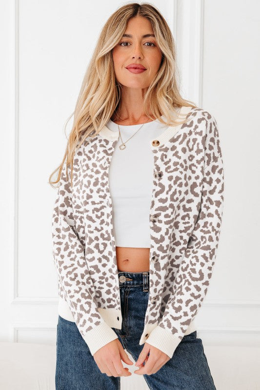 Leopard Drop Shoulder Chunky Cardigan Sweater Shop Style & More | Fresh Looks, Everyday Deals & Free Shipping