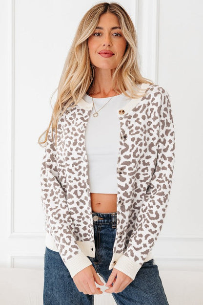 Leopard Drop Shoulder Chunky Cardigan Sweater Shop Style & More | Fresh Looks, Everyday Deals & Free Shipping