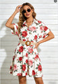 Women’s Belted Short Sleeve Midi Dress FitiqueFit
