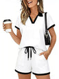 Polo Collar Short Sleeve Top and Shorts Set New Era Fashion LLc