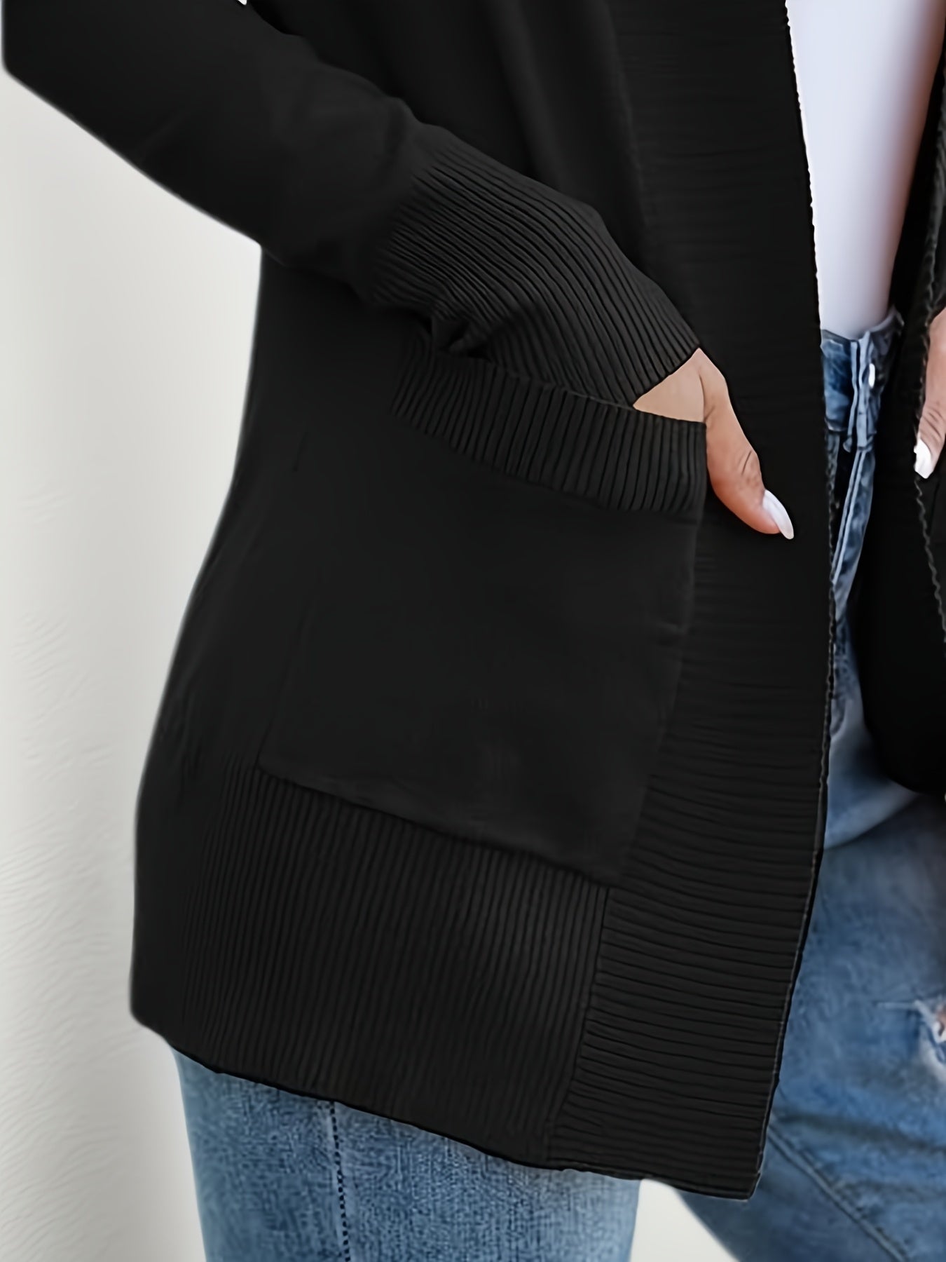 Women’s Casual Knitted Cardigan with Pockets FitiqueFit