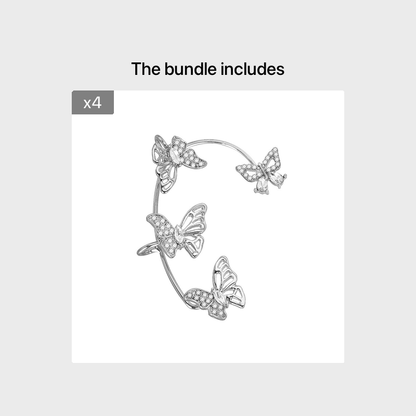 Elegant Butterfly Ear Clips | No-Piercing, All-Season, Plated K, Glass Mosaic, By Yugeweer NovaCart